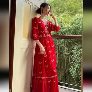 Elegant Red Maxi Dress